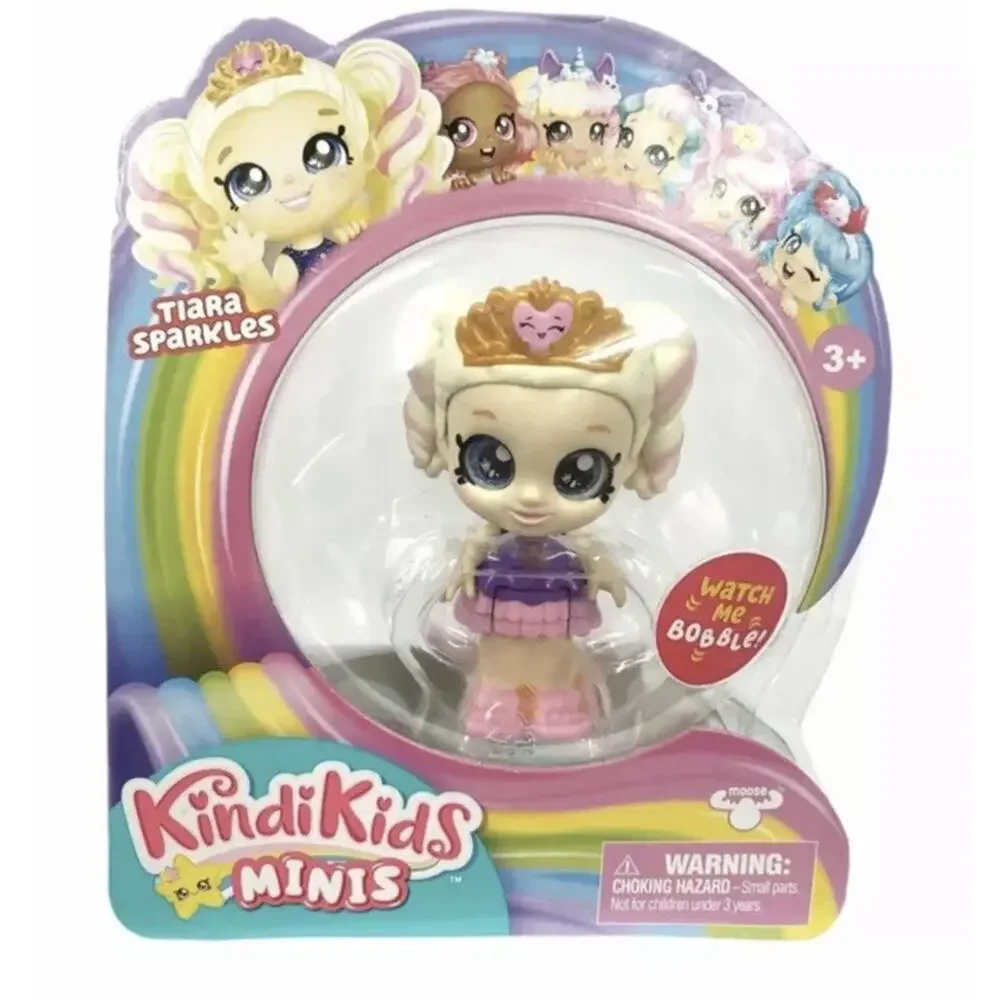 Kindi Kids Minis‎ Bobble Head TIARA SPARKLES Doll 3” Posable Figurine Toy NEW